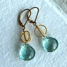 Load image into Gallery viewer, Aquamarine blue quartz Dangles