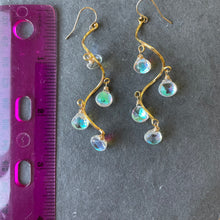 Load image into Gallery viewer, Spiral Fire Rainbow SILVER Moonstone SILVER VERSION dangles