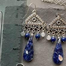 Load image into Gallery viewer, Sodalite Chandelier Earrings, OOAK