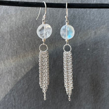Load image into Gallery viewer, Moonstone Tassel earrings, OOAK
