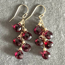 Load image into Gallery viewer, Garnet Dreams Cascade Earrings