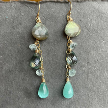 Load image into Gallery viewer, Shimmer Lover Labradorite Cascade Earrings