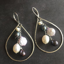 Load image into Gallery viewer, Pearlicious Multi-pearl Hoops Metal options available by request