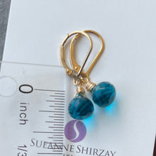 Load image into Gallery viewer, Paraiba Blue Onion Dangle Earrings, earwire and Metal Options