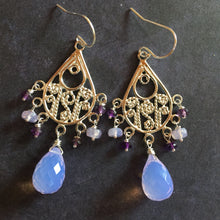 Load image into Gallery viewer, Glowing Scorolite and Amethyst Chandeliers