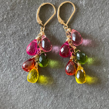 Load image into Gallery viewer, Spring Gala Rainbow Earrings, metal options