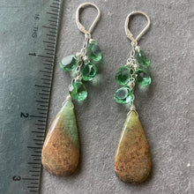 Load image into Gallery viewer, Moroccan Seam Agate and Quartz earrings , OOAK