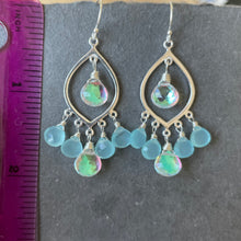 Load image into Gallery viewer, Marquis Fire Rainbow opal and chalcedony chandeliers