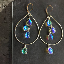 Load image into Gallery viewer, Fire Moonstone Double Decker Hoops, Sterling Silver