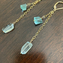 Load image into Gallery viewer, Aquamarine Nugget Earrings, OOAK, leverback