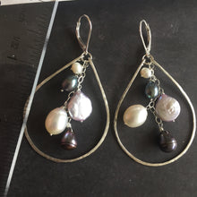 Load image into Gallery viewer, Pearlicious Multi-pearl Hoops Metal options available by request