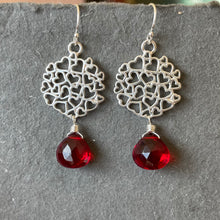 Load image into Gallery viewer, Viva Magenta Quartz Heart Earrings