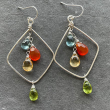 Load image into Gallery viewer, Sun and Surf Double Decker Diamond Hoop Earrings
