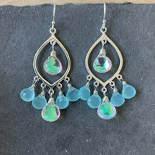Load image into Gallery viewer, Marquis Fire Rainbow opal and chalcedony chandeliers