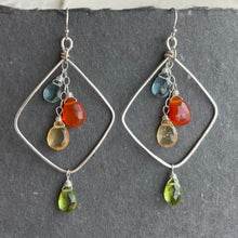 Load image into Gallery viewer, Sun and Surf Double Decker Diamond Hoop Earrings