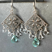 Load image into Gallery viewer, Blue Ice Chandelier Earrings, 2 week backorder