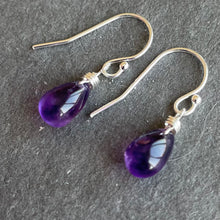 Load image into Gallery viewer, Drops of Amethyst Teardrop Earrings