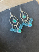 Load image into Gallery viewer, Marquis Fire Rainbow opal and chalcedony chandeliers