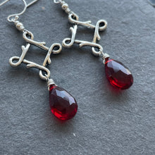 Load image into Gallery viewer, Garnet Red Celtic Dangles
