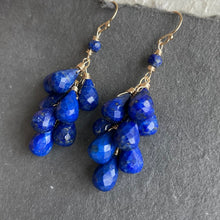 Load image into Gallery viewer, Lapis Cluster Earrings