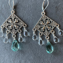 Load image into Gallery viewer, Blue Ice Chandelier Earrings, 2 week backorder