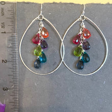 Load image into Gallery viewer, Jewel Tones Rainbow Hoop Earrings
