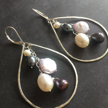 Load image into Gallery viewer, Pearlicious Multi-pearl Hoops Metal options available by request