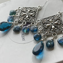 Load image into Gallery viewer, London Blue Mystic Kyanite Chandelier Earrings