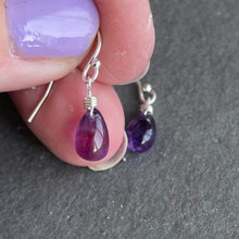 Load image into Gallery viewer, Drops of Amethyst Teardrop Earrings