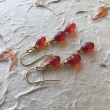 Load image into Gallery viewer, Padparadscha Sapphire Look Dangles