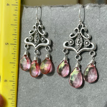 Load image into Gallery viewer, You must be royalty, Mystic Pink Flourish Chandelier Earrings