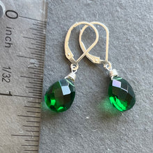 Load image into Gallery viewer, Emerald Green Pear Cut Earrings