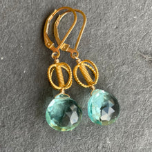 Load image into Gallery viewer, Aquamarine blue quartz Dangles