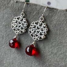 Load image into Gallery viewer, Viva Magenta Quartz Heart Earrings