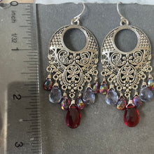 Load image into Gallery viewer, Ipanema Statement Chandelier Earrings, Garnet