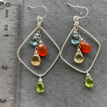Load image into Gallery viewer, Sun and Surf Double Decker Diamond Hoop Earrings