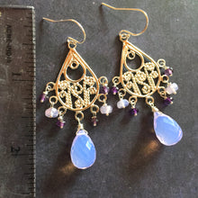 Load image into Gallery viewer, Glowing Scorolite and Amethyst Chandeliers