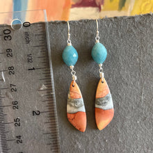 Load image into Gallery viewer, Maligano Jasper and Aqua Milky Quartz Earrings, OOAK