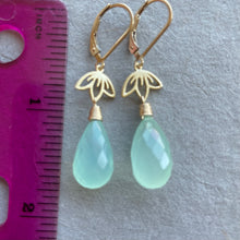 Load image into Gallery viewer, Lotus Flower Chalcedony Dangles