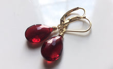 Load image into Gallery viewer, Just Perfect Garnet Red Danglers