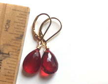 Load image into Gallery viewer, Just Perfect Garnet Red Danglers