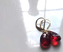 Load image into Gallery viewer, Just Perfect Garnet Red Danglers
