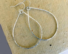 Load image into Gallery viewer, KATIE Hammered 2" Hoop Earrings Size: Medium , sterling, rose gold or gold