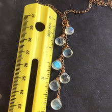 Load image into Gallery viewer, Kristiana Moonstone Cascade NECKLACE, Rose Gold filled, Yellow Gold Filled, or Sterling Silver Metal Choices