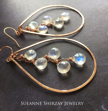 Load image into Gallery viewer, Kristiana Moonstone Cascade NECKLACE, Rose Gold filled, Yellow Gold Filled, or Sterling Silver Metal Choices
