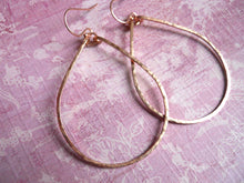 Load image into Gallery viewer, ROSE GOLD Kristiana Hammered 2" Hoop Earrings Size: Medium 14K
