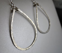 Load image into Gallery viewer, Kristiana Hammered Hoop Earrings in Sterling Size: Small, LEVERBACK