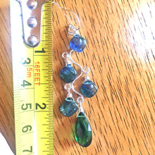 Load image into Gallery viewer, Mystic Kyanite and Emerald Vine Earrings