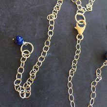 Load image into Gallery viewer, Lapis Lazuli Feather Back Pendant Necklace, OOAK, Heirloom