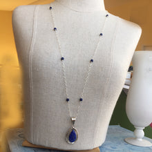 Load image into Gallery viewer, Lapis Lazuli Feather Back Pendant Necklace, OOAK, Heirloom